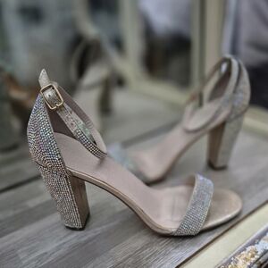 De Blossom Collection Sparkling Silver Four-Inch Heels 10M